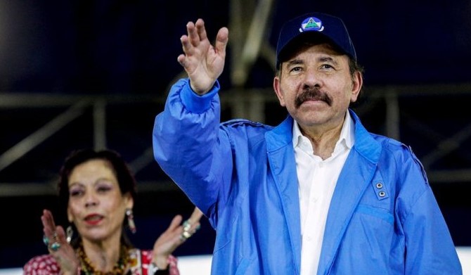 Daniel Ortega and his wife Rosario Murillo, president and vice-president of Nicaragua